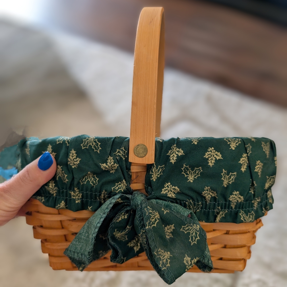 Longaberger Basket with Green and Brown Accents